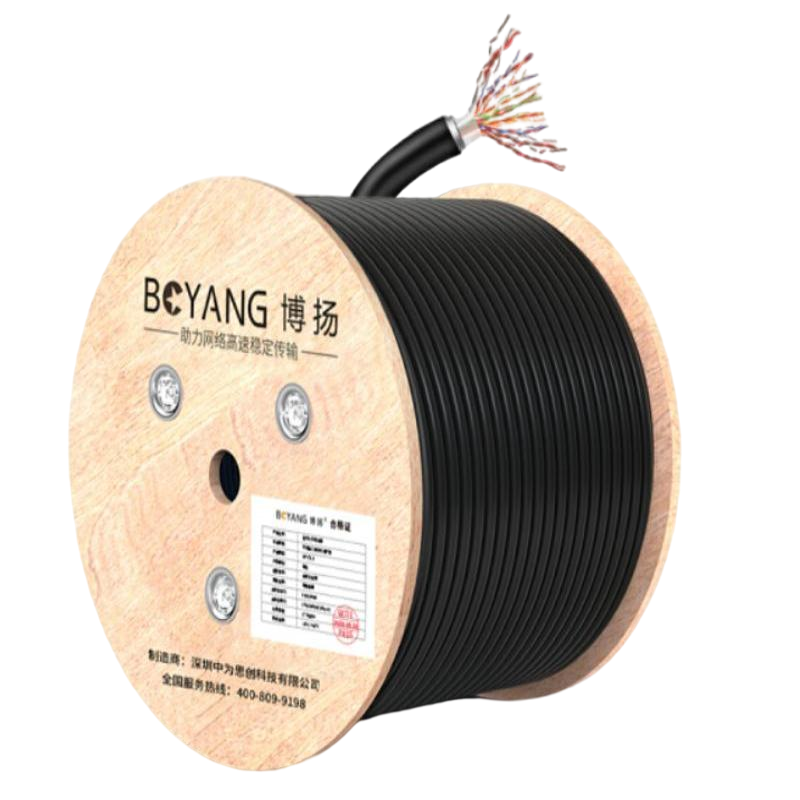 博扬 BOYANG BY-GYTS-12B1.3 铠装12芯单模室外光缆 GYTS层绞式架空/管道网线光纤线 100米