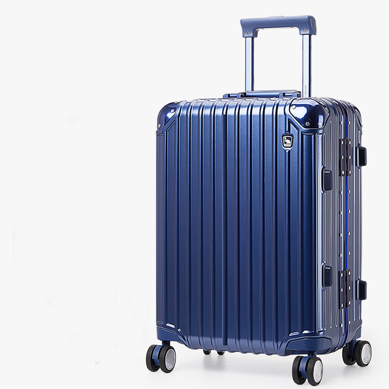 爱华仕（OIWAS)铠甲系列铝框拉杆箱 20英寸密码锁行李箱 旅行箱登机箱静音万向飞机轮男女 6375深蓝色