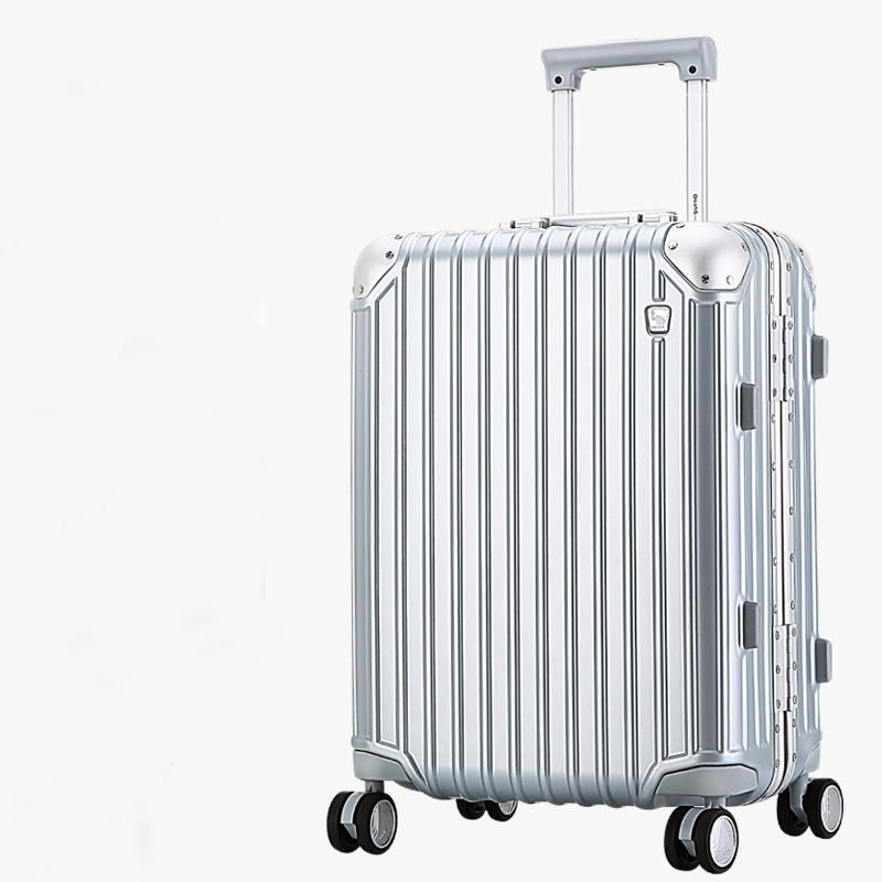 爱华仕（OIWAS)铠甲系列铝框拉杆箱 20英寸密码锁行李箱 旅行箱登机箱静音万向飞机轮男女 6375银色