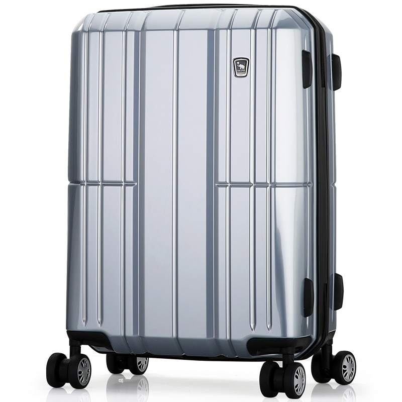 爱华仕（OIWAS）万向轮学生行李箱男 德国拜耳PC旅行密码箱 登机箱6176 商务拉杆箱 20英寸银色